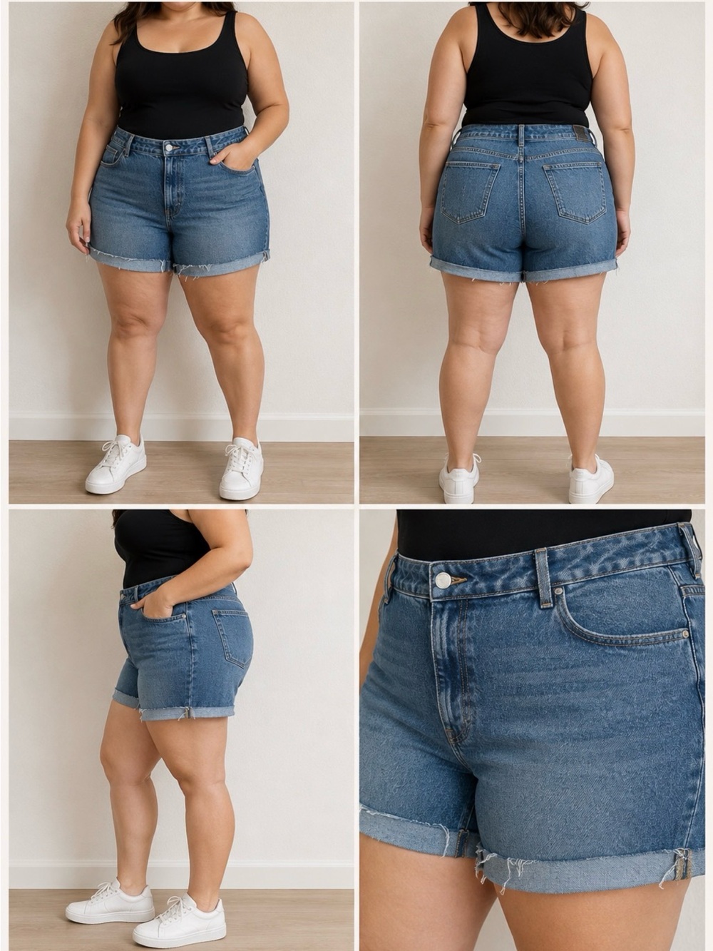 Wrangler Roll Hem Denim Shorts Size 16 Like New